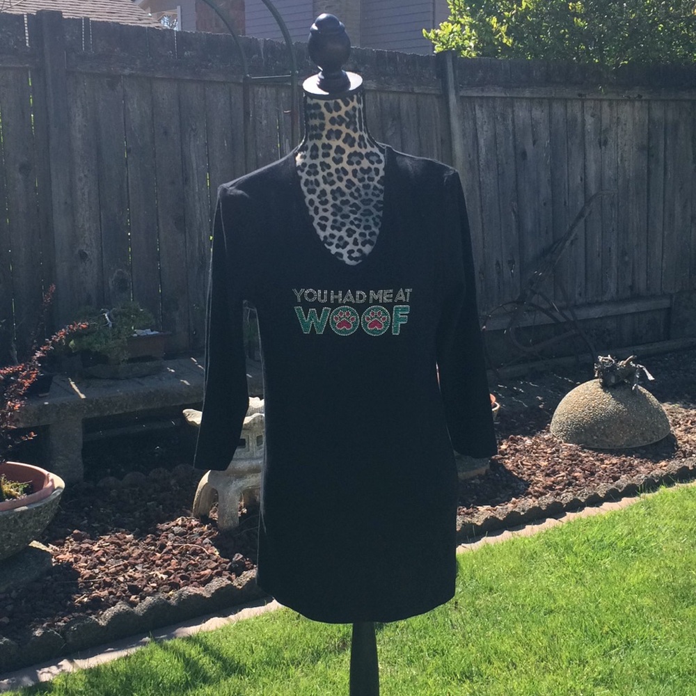 *BLING* Long T-Shirt You Had Me At Woof